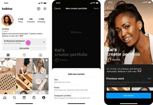kai blue creator market place portfolio example